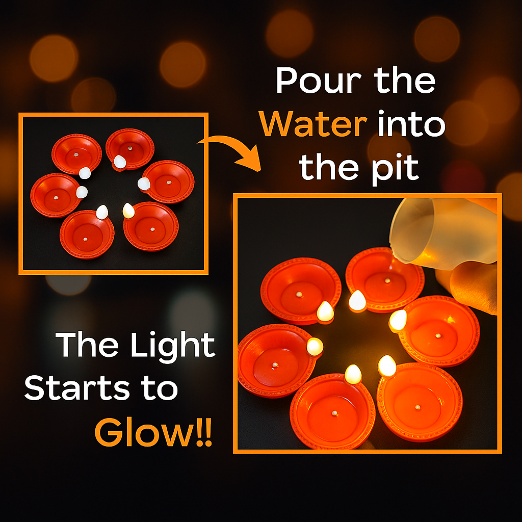 Flameless LED Diya Candles Pack of 12