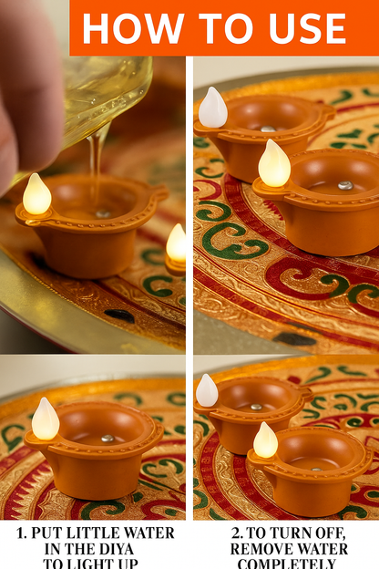 Flameless LED Diya Candles Pack of 12