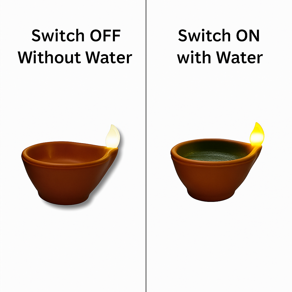 Flameless LED Diya Candles Pack of 12