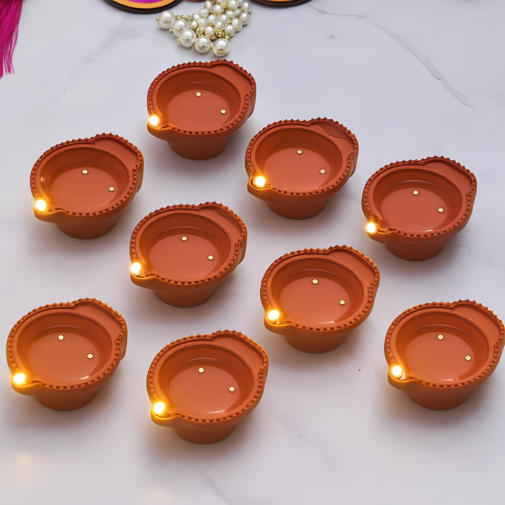Flameless LED Diya Candles Pack of 12