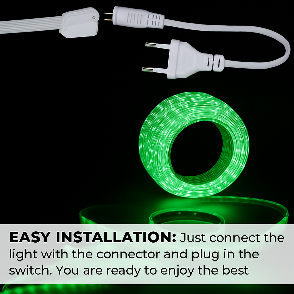 9M Green Ambient Rope Light