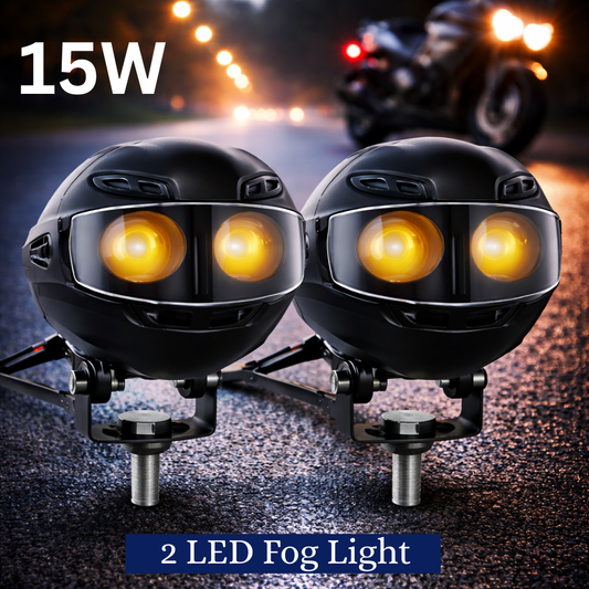 15W 2 LED Motorcycle Fog Light (Pack of 2)