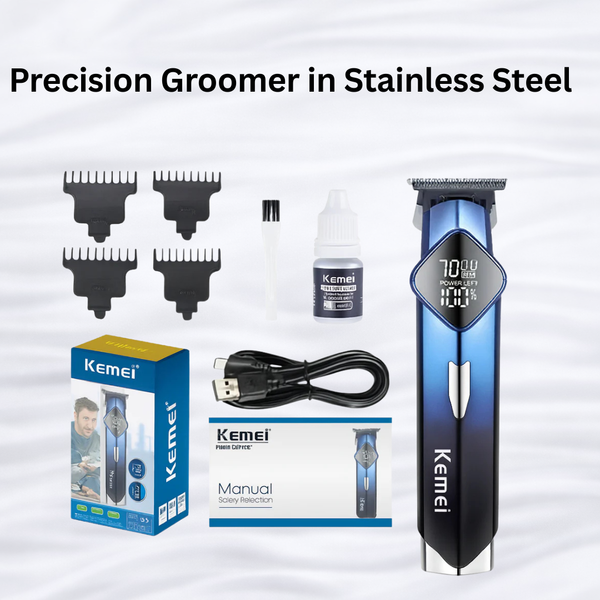 Kemei TitanTrim Precision Groomer in Stainless Steel
