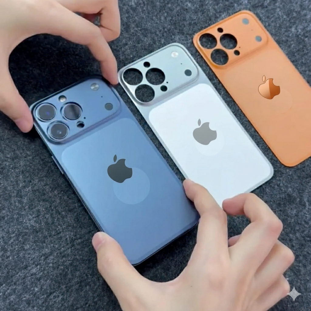 Converter Aluminum Back Plate | Skin Peel & Stick | Upgrade Kit for iPhone 13/14/15/16 Series