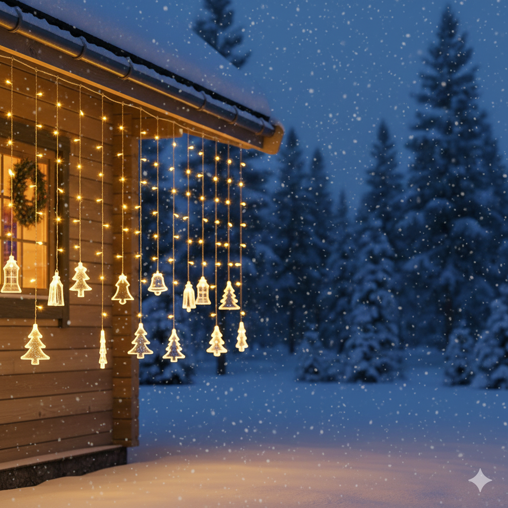 Warm White Christmas Curtain Light