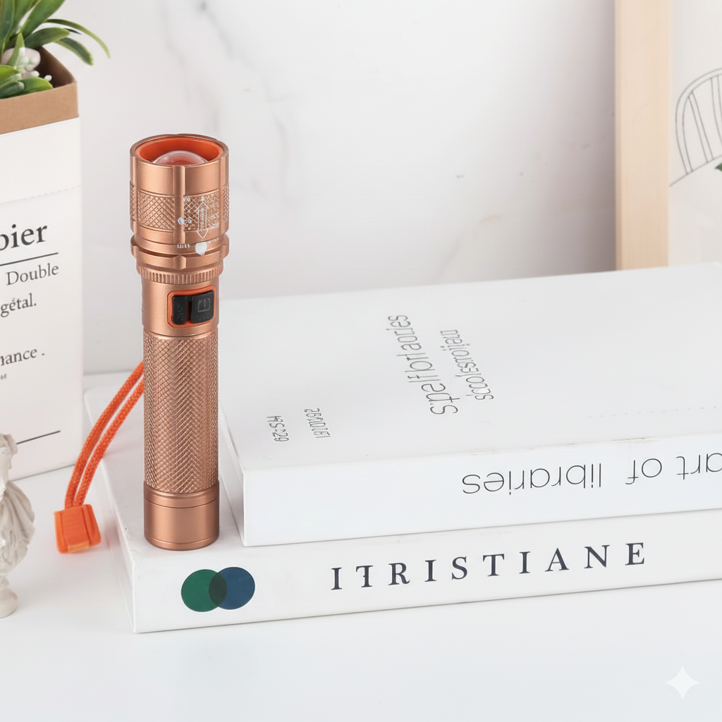 100W Type-C LED Flashlight —  Telescopic Zoom • 3 Modes