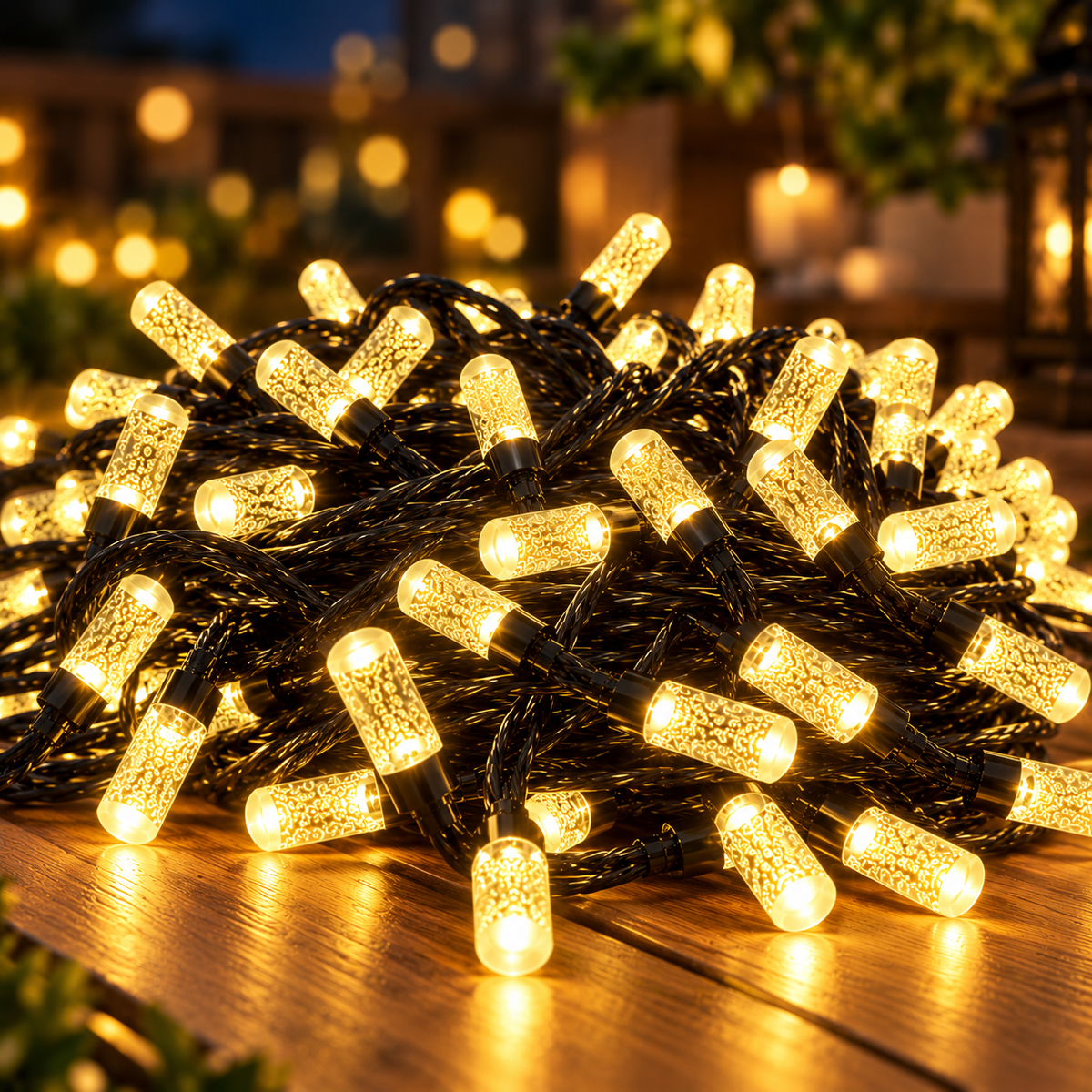 Golden Twinkle Premium LED String Lights – Warm White Decorative Lights for Home & Festive Decor