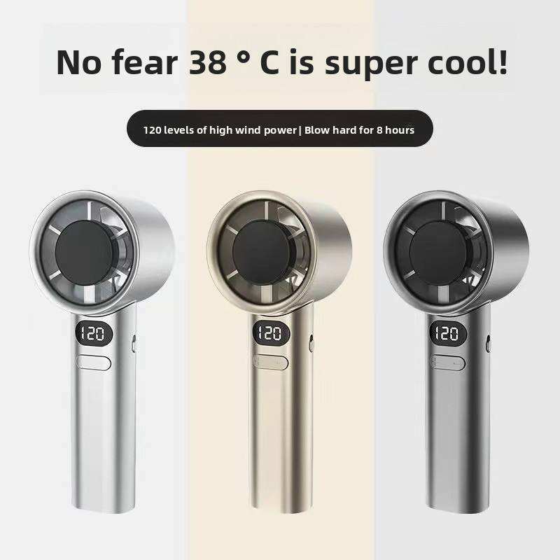 AeroChill Turbo Mini Fan – 120 Speed Portable Handheld Cooling Fan with Digital Display