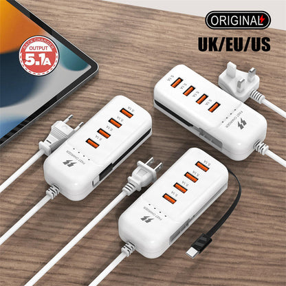 5.1A Rack Charger | 4 USB Ports + Type-C Outpu