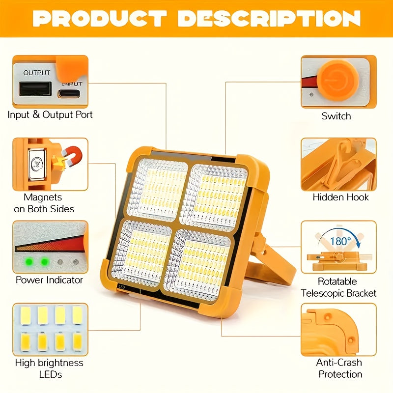 100W Solar Light Outdoor Waterproof LED Rechargeable