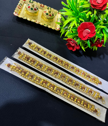 Rudra Royale – Grand Rudraksha Rakhi with Golden Beads