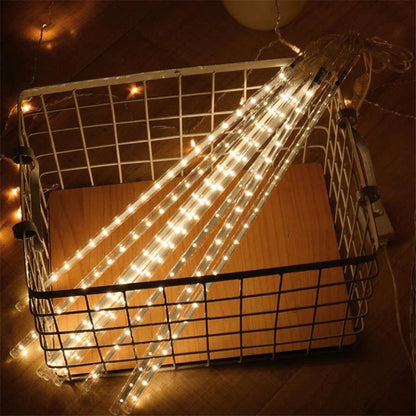 8 Warm Meteor Shower LED Lights