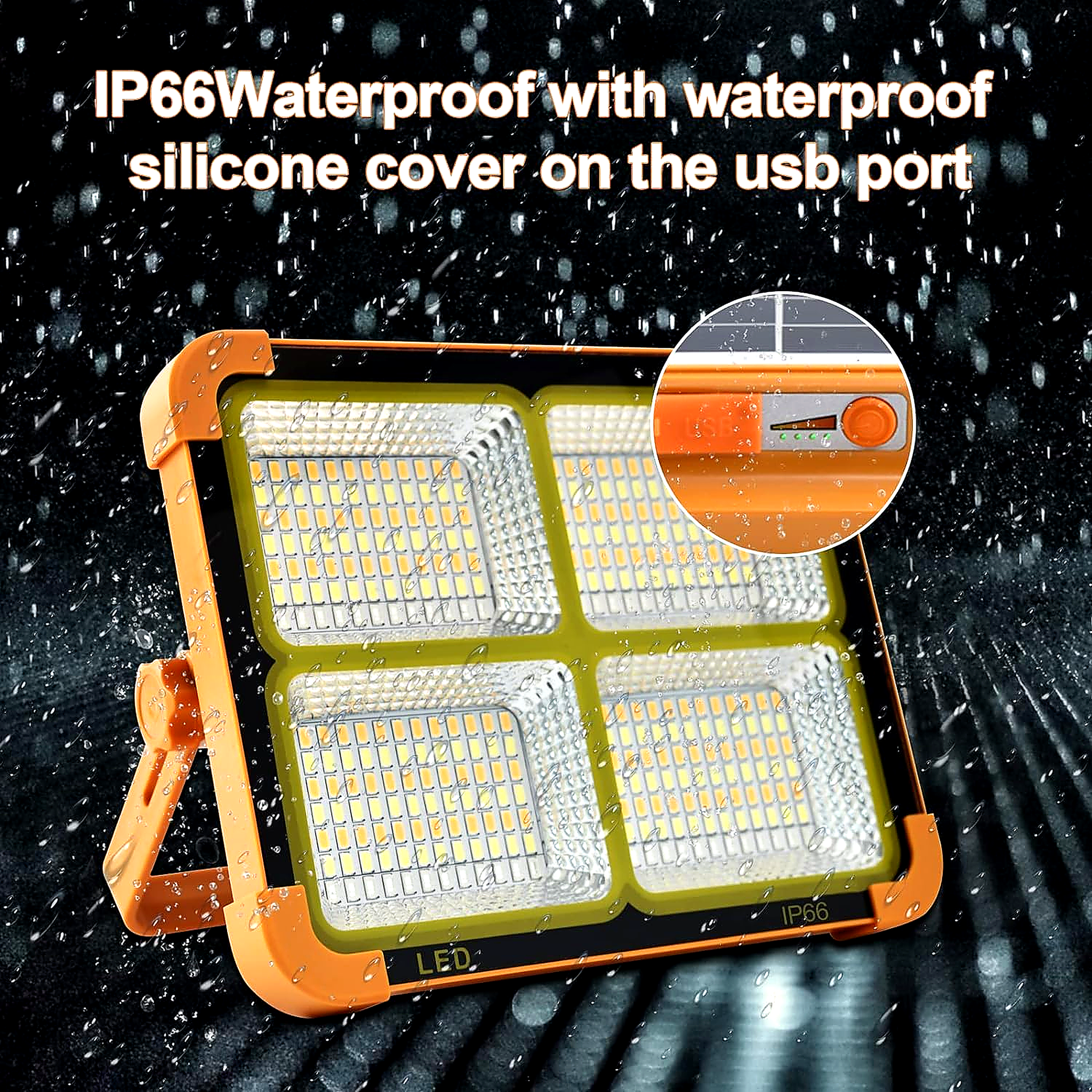 100W Solar Light Outdoor Waterproof LED Rechargeable