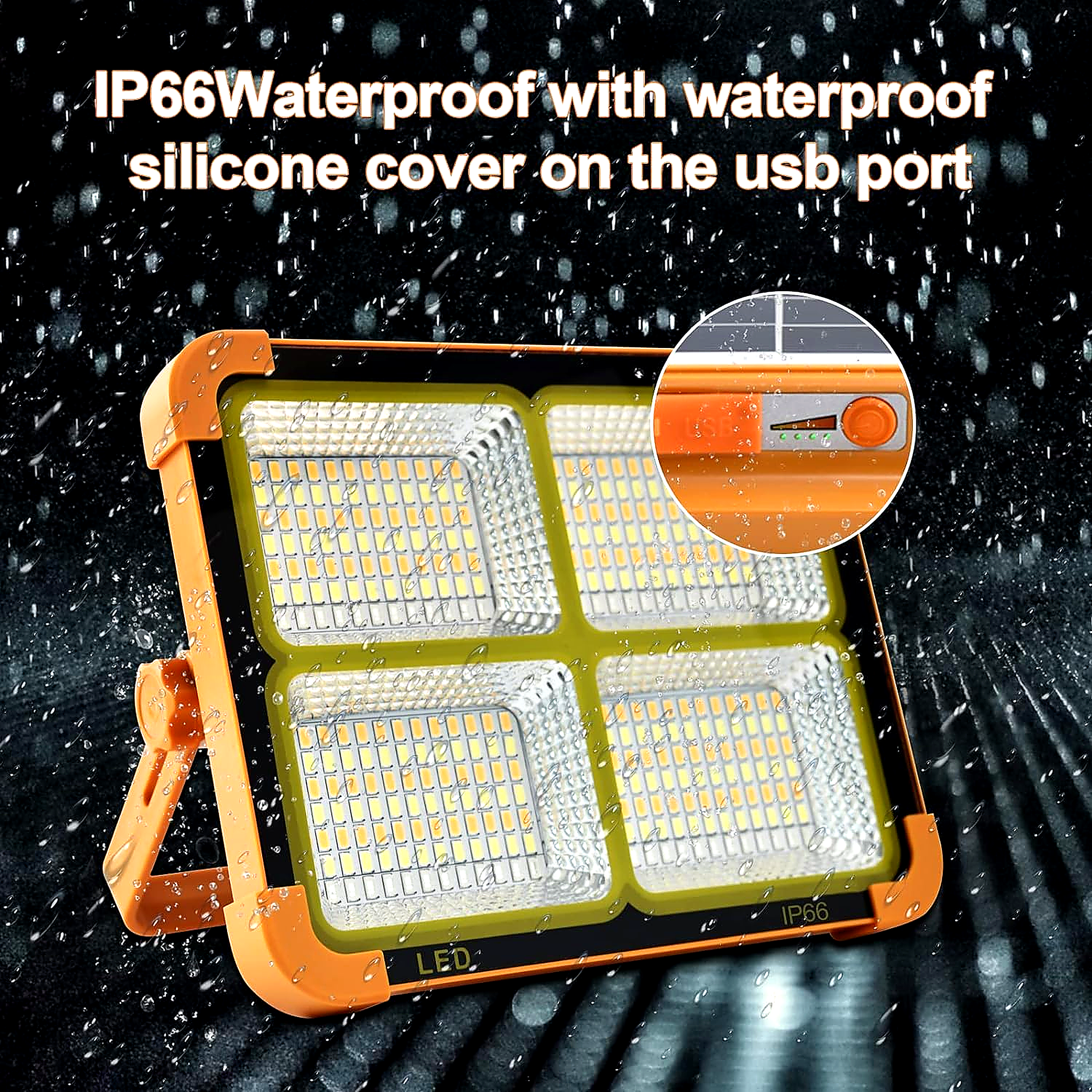 100W Solar Light Outdoor Waterproof LED Rechargeable