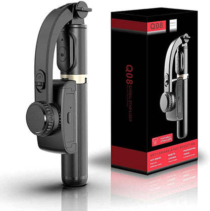 Foldable Handheld Gimbal 1-Aixs Stabilizer Stick with Bluetooth Wireless Remote, Extendable Cell Phone Tripod, 360? Rotation Portable Phone Holder Compatible with All Smartphones