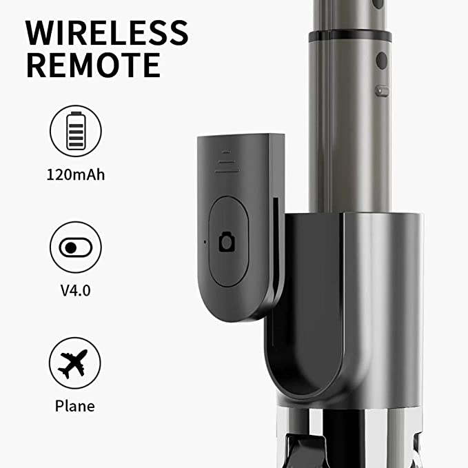 Foldable Handheld Gimbal 1-Aixs Stabilizer Stick with Bluetooth Wireless Remote, Extendable Cell Phone Tripod, 360? Rotation Portable Phone Holder Compatible with All Smartphones