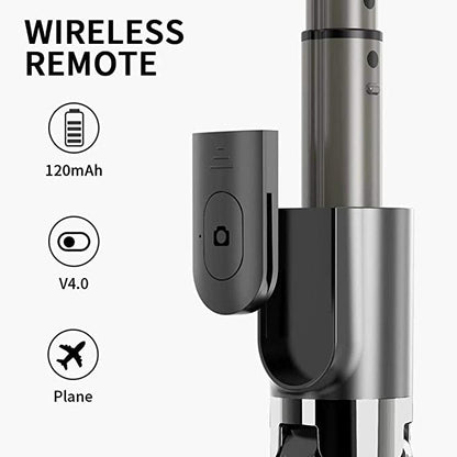 Foldable Handheld Gimbal 1-Aixs Stabilizer Stick with Bluetooth Wireless Remote, Extendable Cell Phone Tripod, 360? Rotation Portable Phone Holder Compatible with All Smartphones