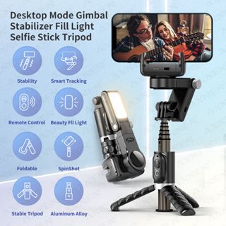 Gimbal Q18 Stabilizer Desktop Following The Shooting Mode Smartphone Selfie Stick Tripod with Fill Light for Android iOS