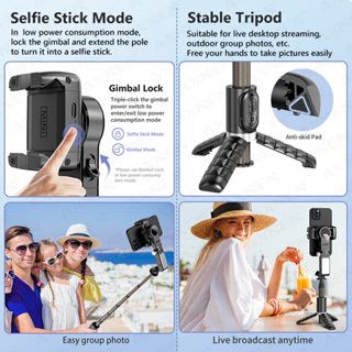 Gimbal Q18 Stabilizer Desktop Following The Shooting Mode Smartphone Selfie Stick Tripod with Fill Light for Android iOS