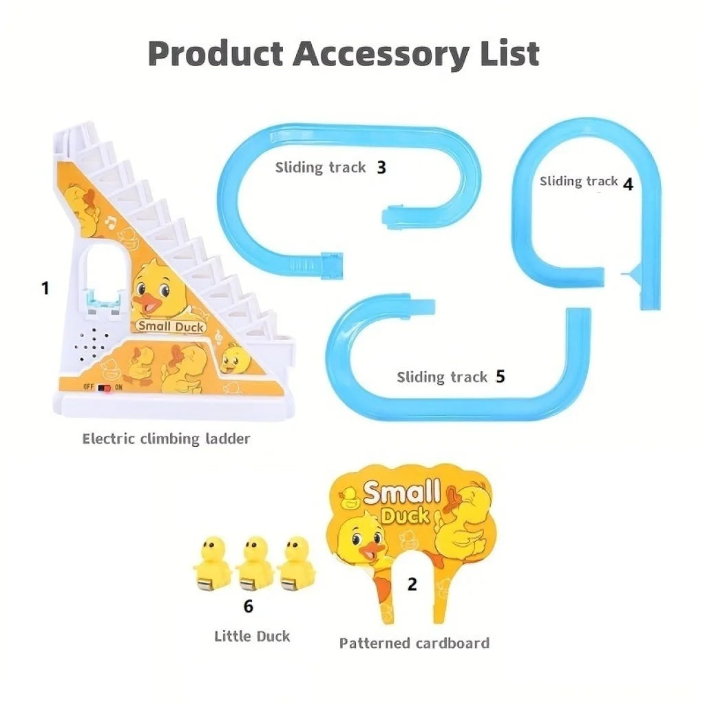 Cute Duck Climbing Stairs Toy with Lights & Music