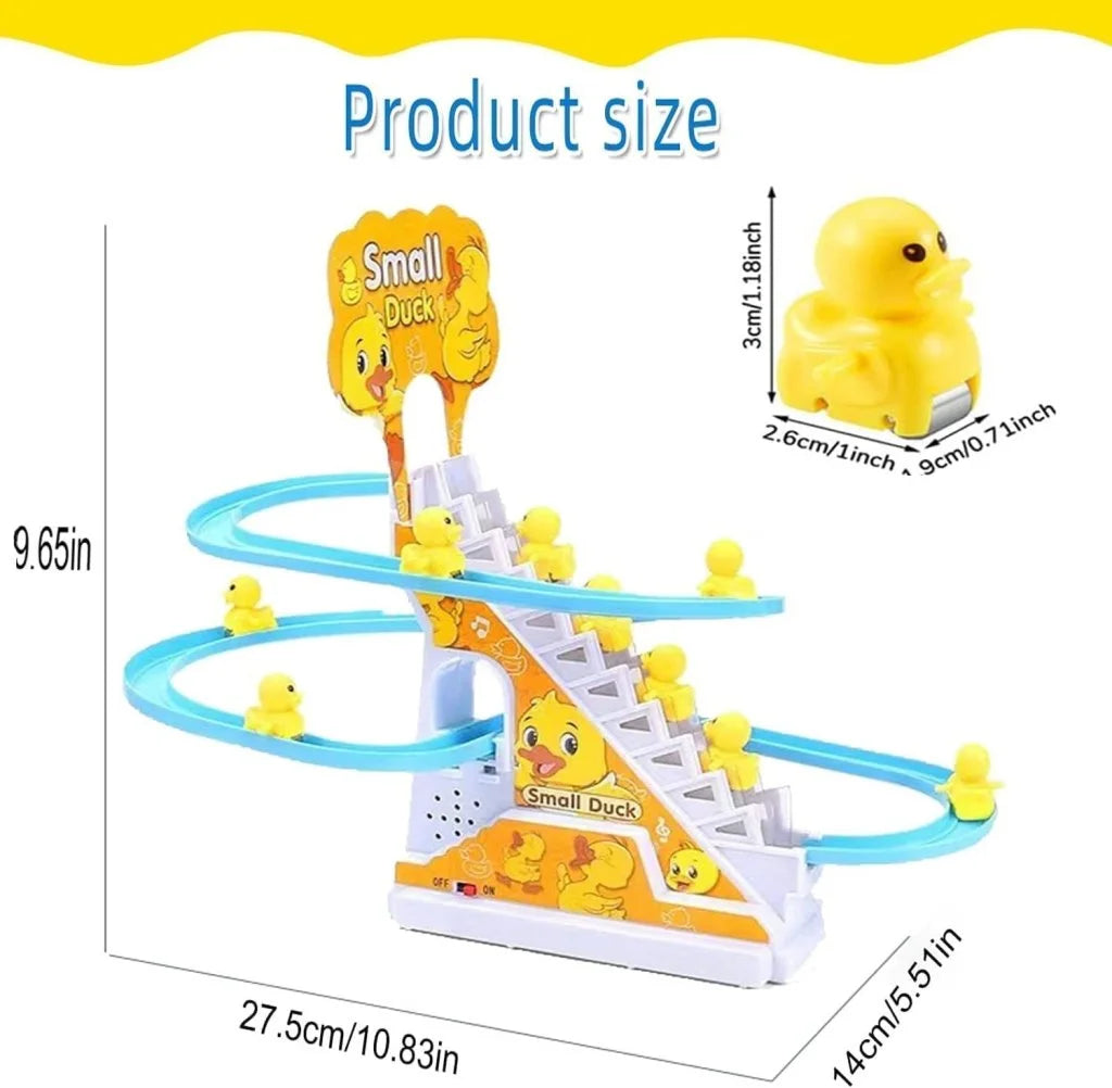 Cute Duck Climbing Stairs Toy with Lights & Music