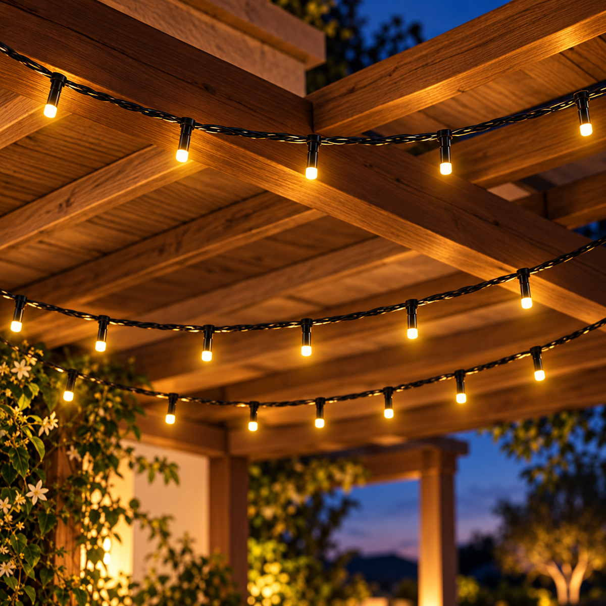Warm White LED String Lights – Black Wire Decorative Fairy Lights