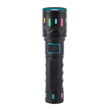 100W Type-C LED Flashlight, Telescopic Zoom, 3 Modes