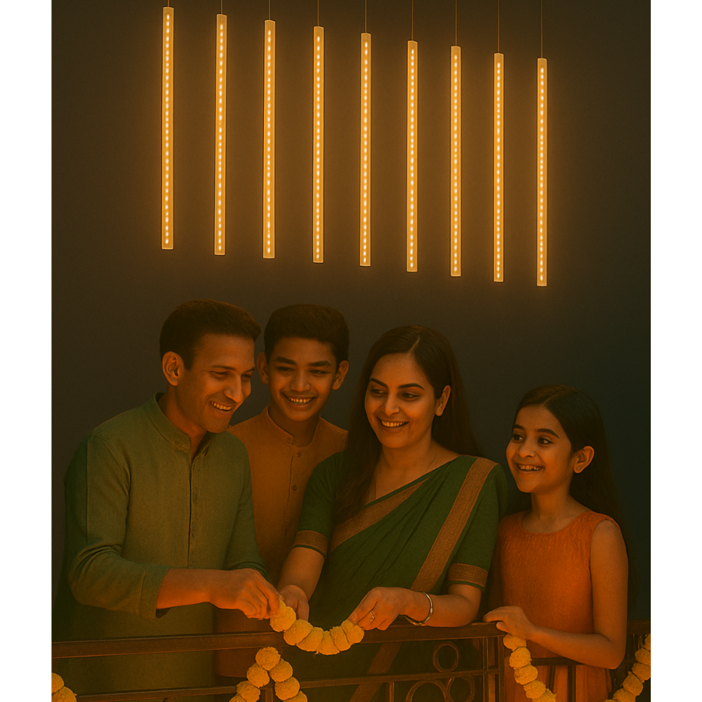 8 Warm Meteor Shower LED Lights