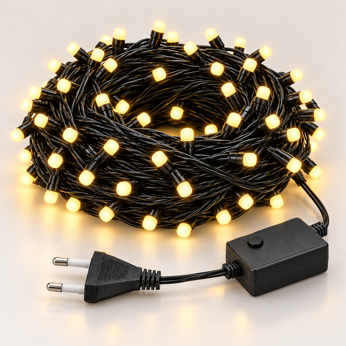 Warm White LED String Lights – Black Wire Decorative Fairy Lights