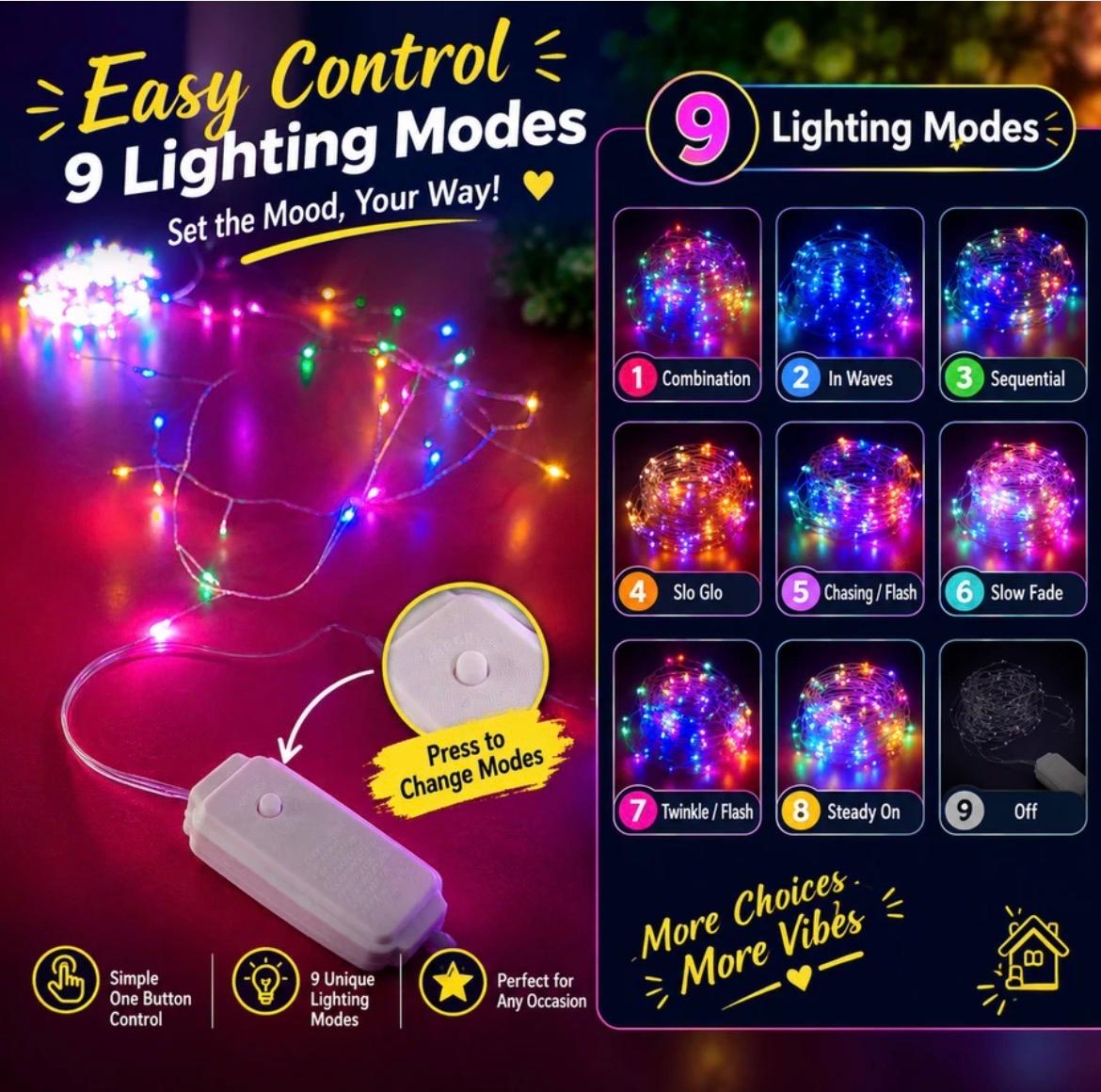 300 LED RGBP Fairy String Light Reel – 10 Meter Multicolor Decorative Lights