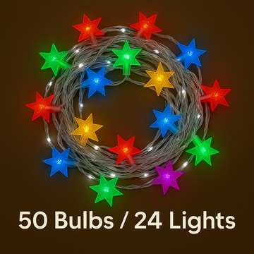 50 Bulb 24 Light Waterproof Waterfall Fairy String Lights – Indoor/Outdoor Décor