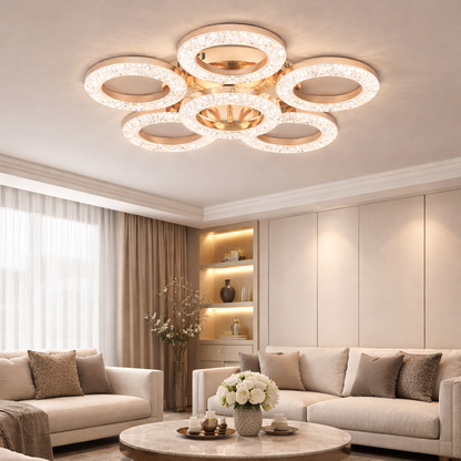 LED Crystal Ring Jhumar — 500mm (20 inch)