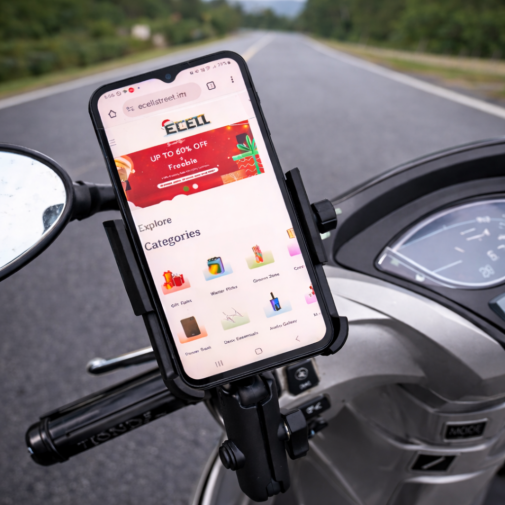 Metal Bike/scooty Phone Holder with 360° Rotation