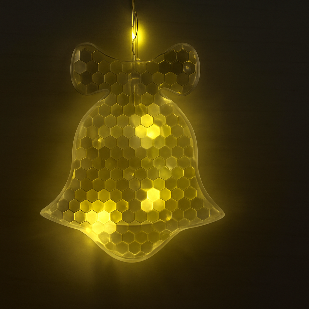 Warm White Christmas Bell Curtain Lights