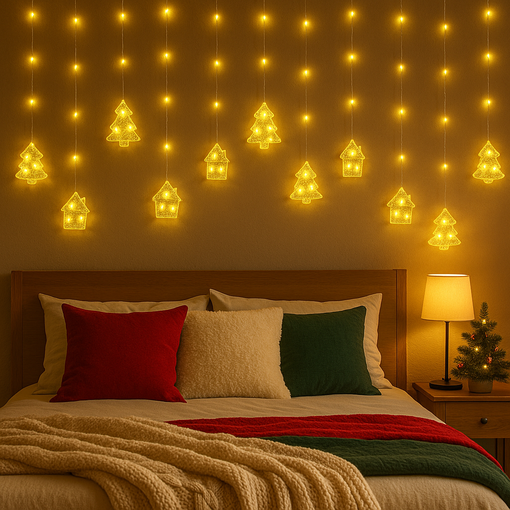 Warm White Christmas Curtain Light
