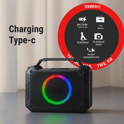 15W RGB Portable Bluetooth Speaker