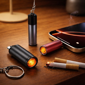 USB-C Electric Flameless Lighter – Mobile-Powered Keychain Fire Starter for Cigarettes, Travel & Camping (No Gas, No Battery)