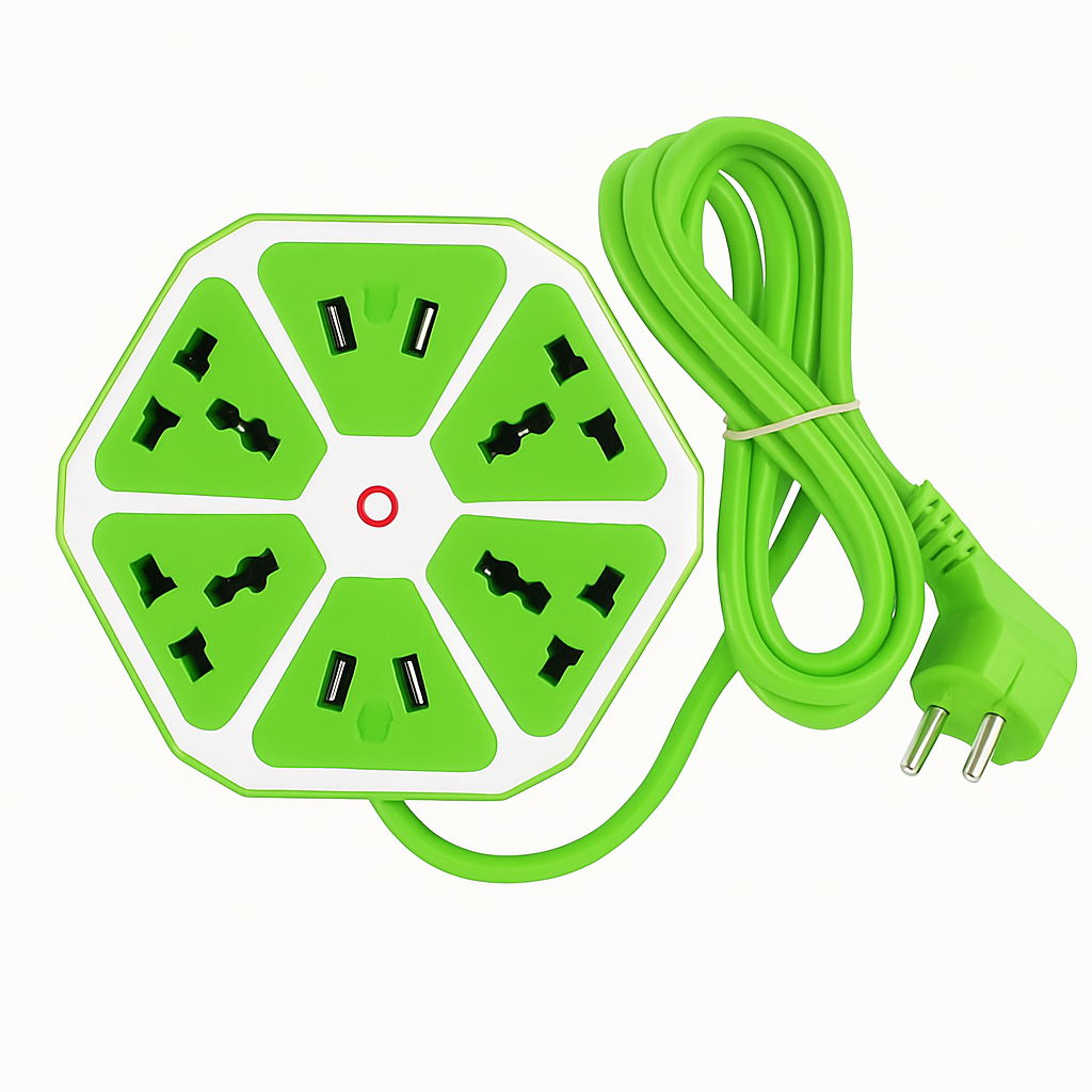 6-Port USB Socket with Cable Charging Pad Dock