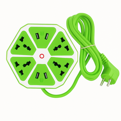 6-Port USB Socket with Cable Charging Pad Dock