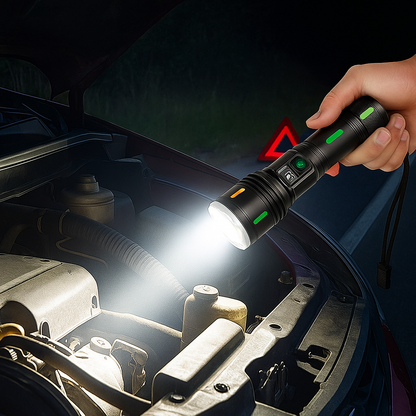 USB Charging LED Flashlight 2000M 9800 MaH