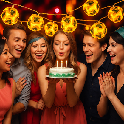 10-Ball Warm Yellow Decorative String Lights