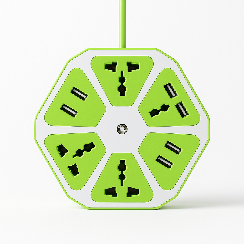 6-Port USB Socket with Cable Charging Pad Dock