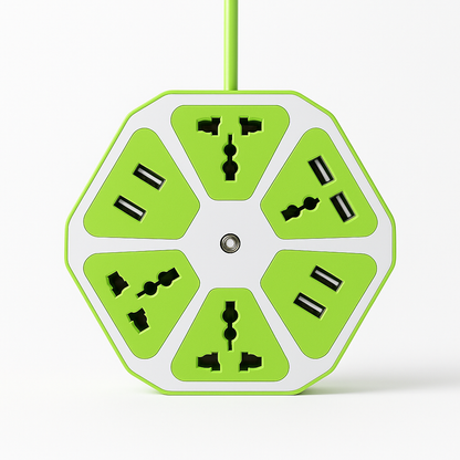 6-Port USB Socket with Cable Charging Pad Dock