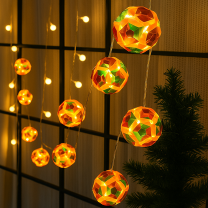 10-Ball Warm Yellow Decorative String Lights