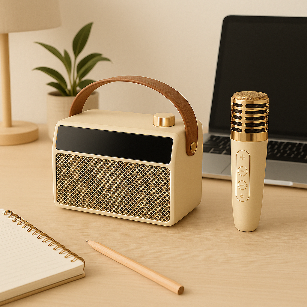 Portable Morden-Finish LED Display Speaker
