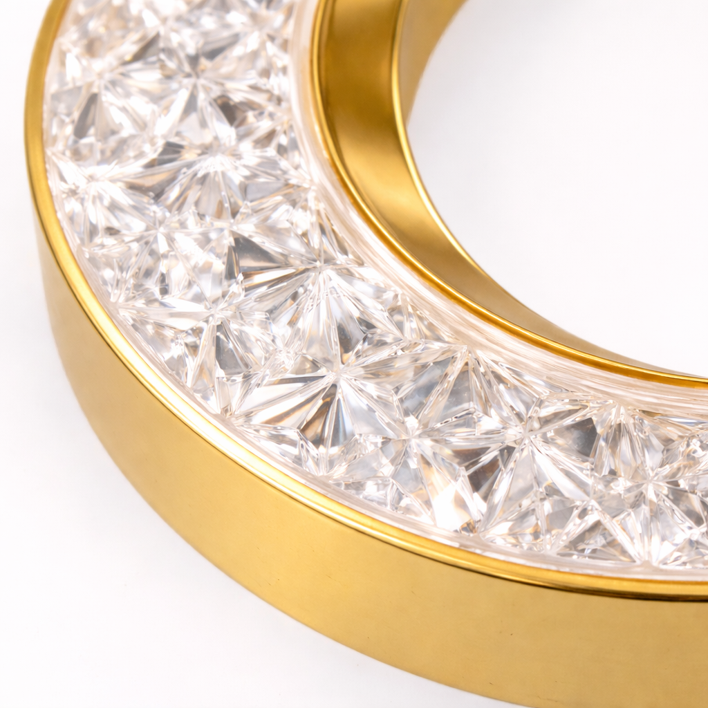 Crystal Crescent Moon Pendant Light — Single Piece (1 Ft)