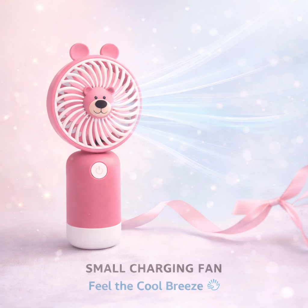 Mini Portable USB Rechargeable Handheld Fan – Foldable, Quiet & Travel Friendly(ASSORTED)(Pack of 1)