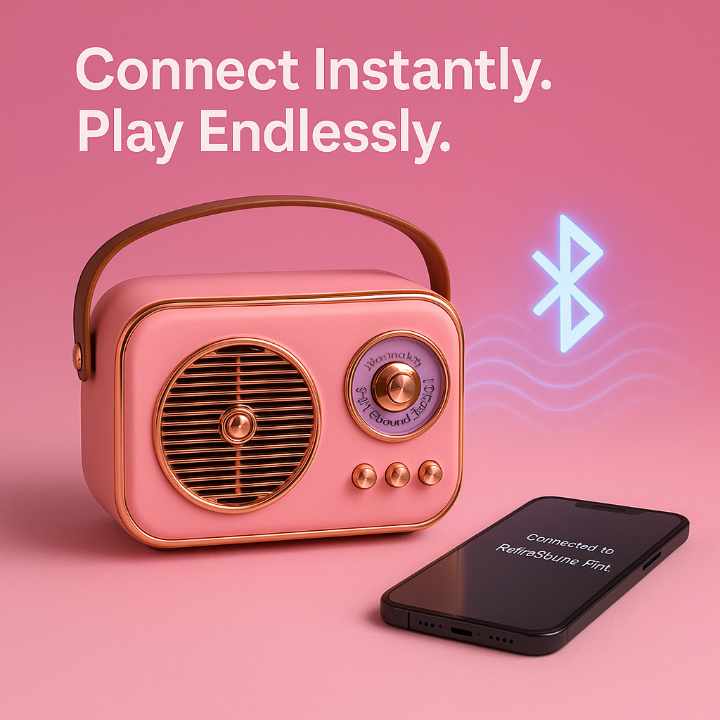 SonicOrb RetroWave 15W Bluetooth Speaker Deep Bass