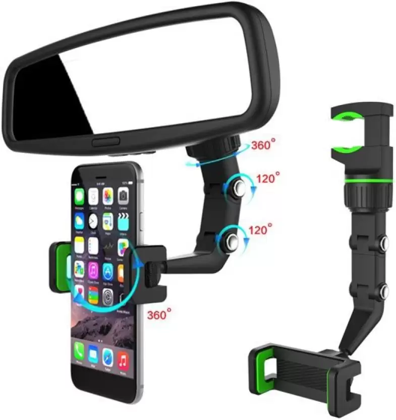 Multifunctional Car Phone Holder Mount Rearview Mirror