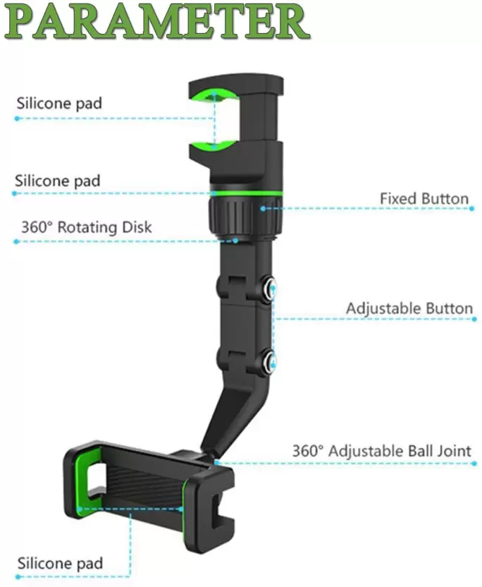 Multifunctional Car Phone Holder Mount Rearview Mirror